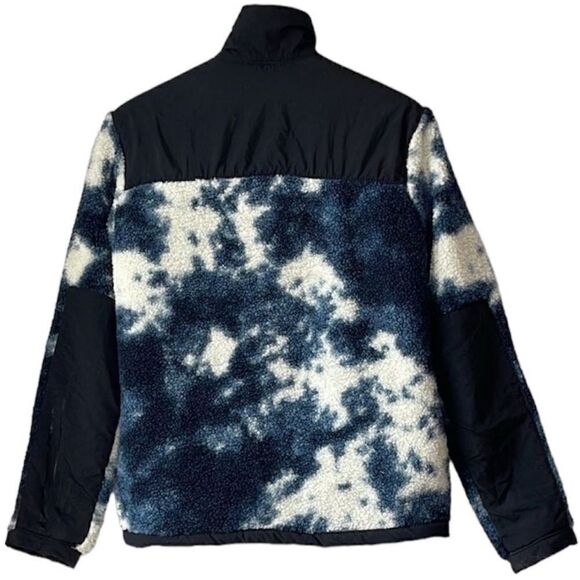 H&M Regular Fit Fleece Overshirt Blue Marbled Jacket - Picture 4 of 8